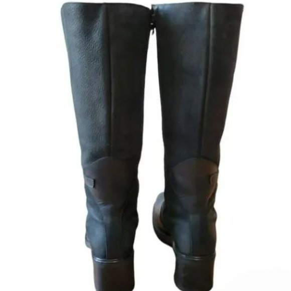 Anfibio Tall Knee-High Square Toe Leather Black Boots Size 8. - Picture 11 of 13